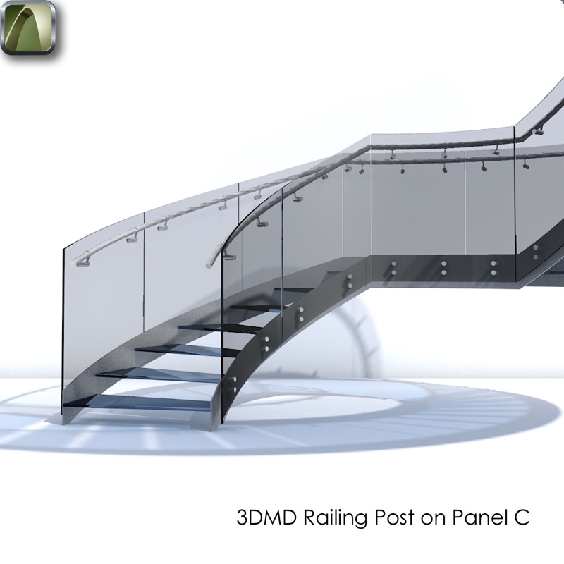 3D  Railing Post on Panel C